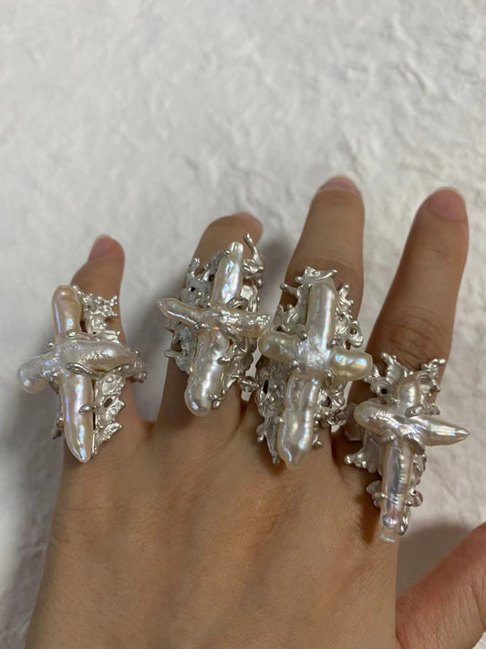 Sterling Silver Baroque Rings